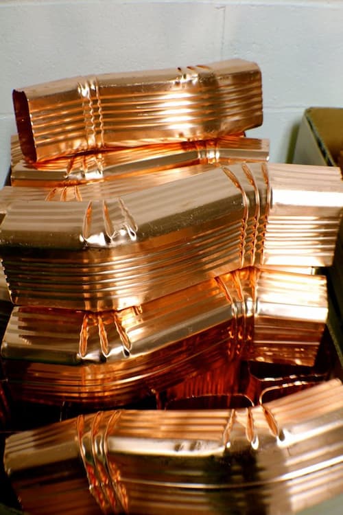 Darien CT Copper Gutters Company Seamless Copper Gutters