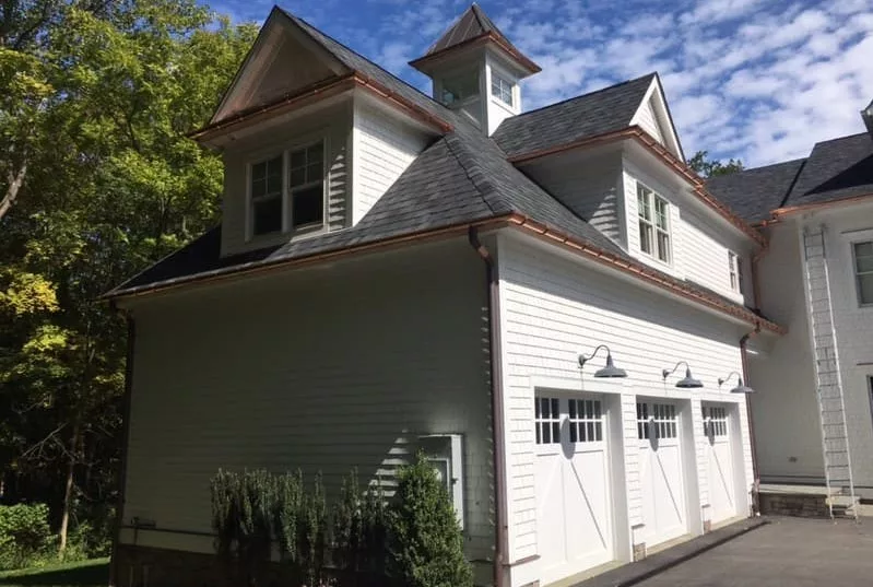 Copper Gutters on a White House = Awesome Curb Appeal