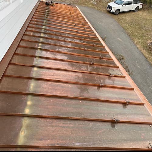 Copper Standing Steam Metal Roof