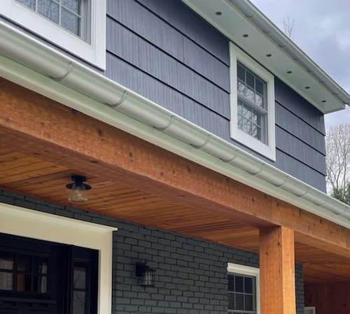 Gray Aluminum Half Round Inch Gutter Installation