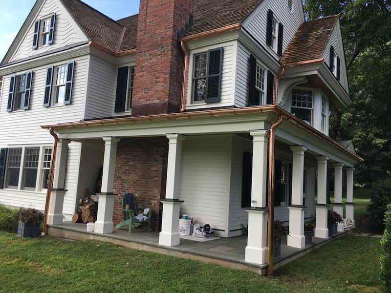 White Houses With Copper Gutters