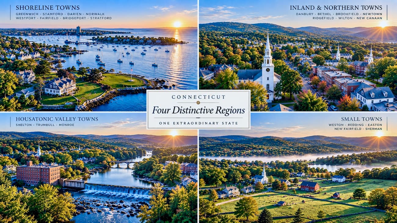 Fairfield County CT Four Regions Aerial Views